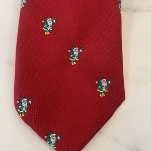 MENS HOLIDAY CHRISTMAS SANTA 🎅🏻 VINTAGE TIE EUC RED SANTA CLAUS PREPPY